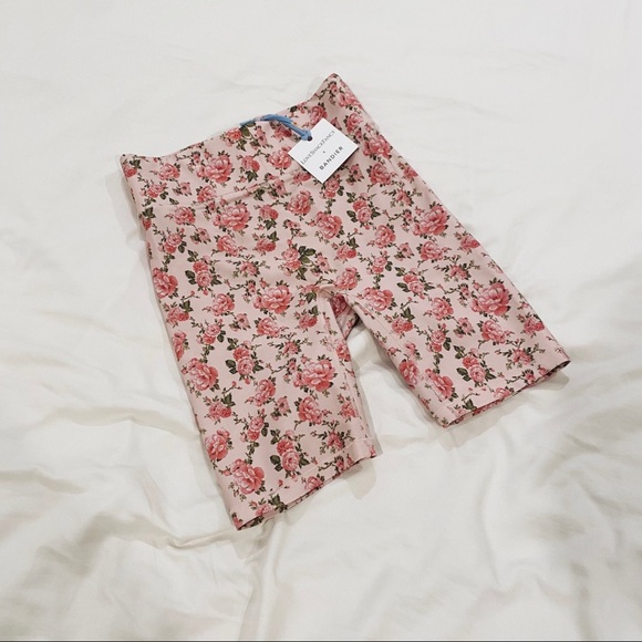 LoveShackFancy Pants - LoveShackFancy x Bandier biker shorts size medium